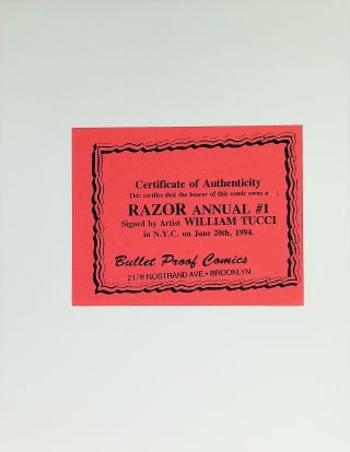 Razor Annual  #1 Signed by William Tucci - Image 2