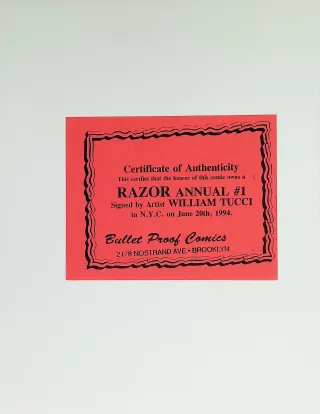 Razor Annual  #1 Signed by William Tucci - Image 2