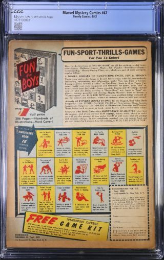 Marvel Mystery Comics  #47 CGC 3.0 - Image 1