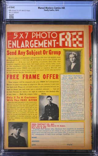 Marvel Mystery Comics  #48 CGC 5.5 - Image 1