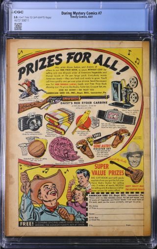 Daring Mystery Comics  #7 CGC 3.0 - Image 1