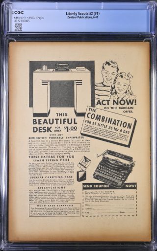 Liberty Scouts Comics  #2 (#1) CGC 4.0 - Image 1