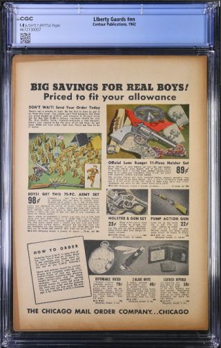 Liberty Guards Comics  #nn 1942 CGC 1.8 ONLY TWO ON CENSUS! - Image 1