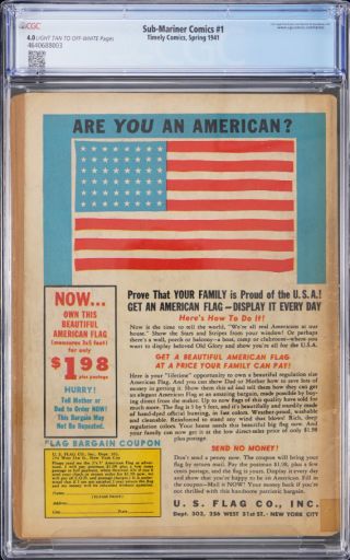 Sub-Mariner Comics  #1 CGC 4.0 - Image 1