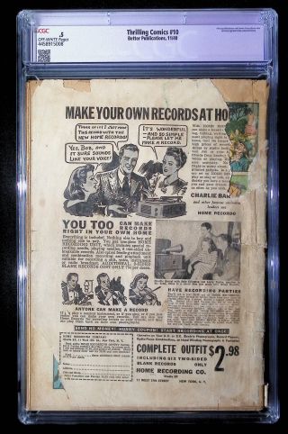 Thrilling Comics  #10 CGC 0.5 - Image 1