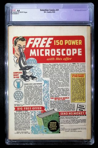 Sensation Comics  #21 CGC 4.0 - Image 1