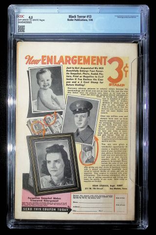 Black Terror  #13 CGC 4.5 - Image 1
