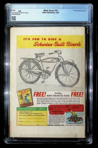 Black Terror  #16 CGC 5.0 - Image 1