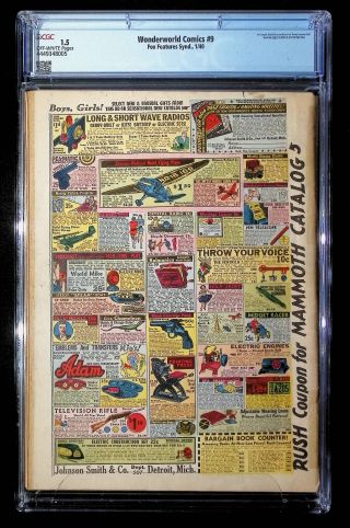 Wonderworld Comics  #9 CGC 1.5 - Image 1