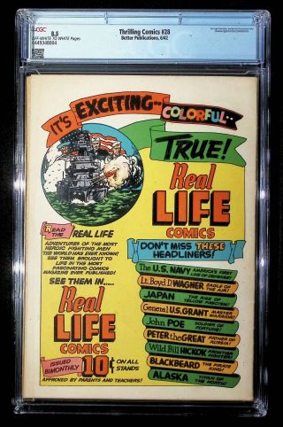 Thrilling Comics  #28 CGC 8.5 Top of Census - Image 1