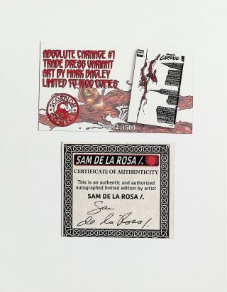 Absolute Carnage #1 (Store Exclusive) Signed and Sketched! - Image 2