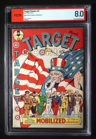 Target Comics #1 DOUBLE COVER!! PSA 8.0 - Image 0