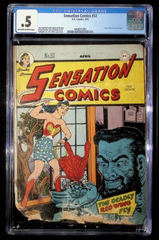 4458915004	Sensation Comics (1946), No. 52, National Per. Publ/All-American	CGC 0.5 OWW - Image 1