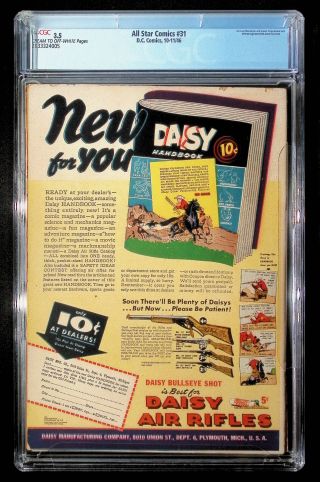 2033324005	All-Star Comics (1946), No. 31, National Per. Publ/All-American Publ/DC Comics	CGC 3.5 CROW - Image 1