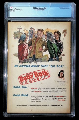 2033324006	All-Star Comics (1947), No. 34, National Per. Publ/All-American Publ/DC Comic	CGC 5.0 OWW - Image 1