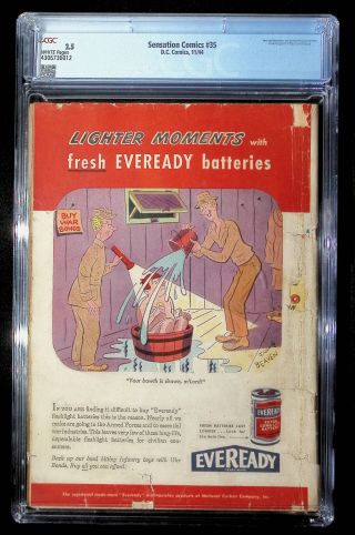 4306736012	Sensation Comics (1944), No. 35, National Per. Publ/All-American	CGC 2.5 W - Image 1