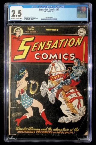4365619001	Sensation Comics (1947), No. 62, National Per. Publ/All-American	CGC 2.5 OWW - Image 0