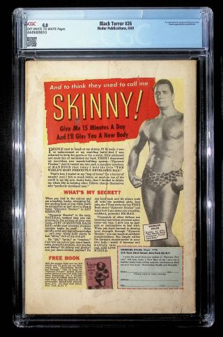 444949010	"Black Terror (1949), No. 26, Better Publ/Standard "	CGC 4.0 OWW - Image 1