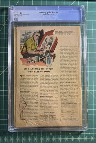 4257435001 Amazing Spider-Man 1963 #3 Marvel Comics CGC 1.8 First Doc Ock App - Image 1