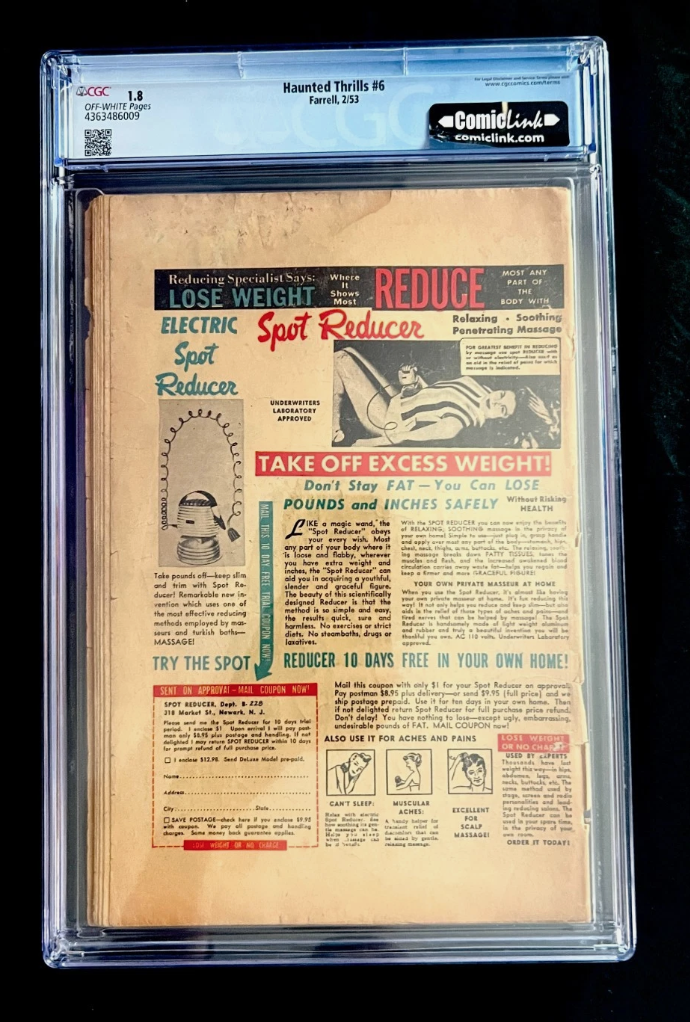 Haunted Thrills #6 (1952) CGC 1.8 - Classic Skull Cover! PCH - Image 1