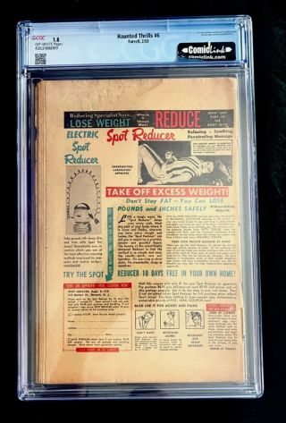 Haunted Thrills #6 (1952) CGC 1.8 - Classic Skull Cover! PCH - Image 1